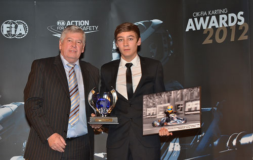 George with Russell Anderson at the CIK-FIA awards