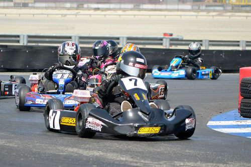 Chance Gibson scored the victory in the Kid Kart division 