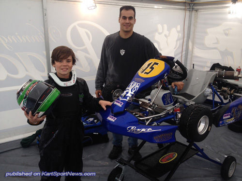 Lochie Hughes with his mechanic at the Florida Winter Tour 