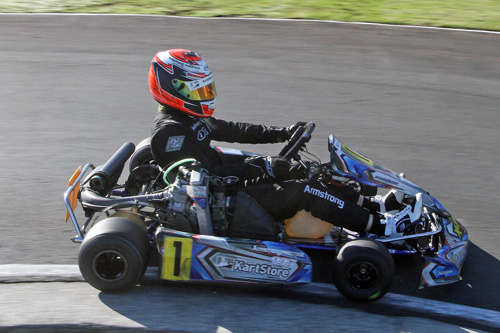 Top New Zealand karter Marcus Armstrong (here contesting a Rotax round at Hamilton last month)