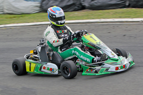 Ryan Urban charged to the front in the Rotax Max Heavy/Masters class after a pre-final incident