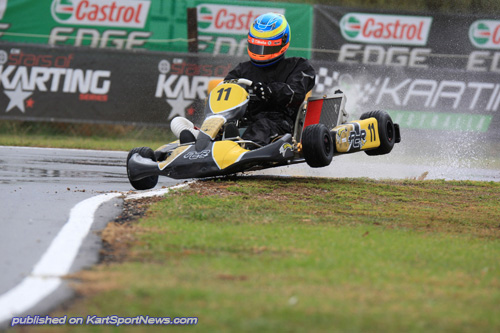 Nathan Tigani charging his way to the fastest time in the KF2 class