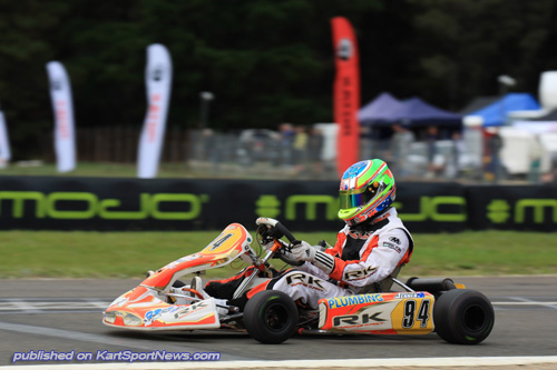 RK Kart driver Brad Jenner currently leads the rankings in the highly competitive Rotax Light category