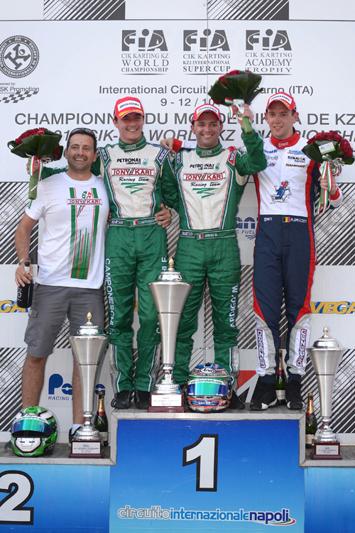 KZ podium (left to right) Flavio Camponeschi (ITA), Marco Ardigo (ITA) & Rick Dreezen (BEL)