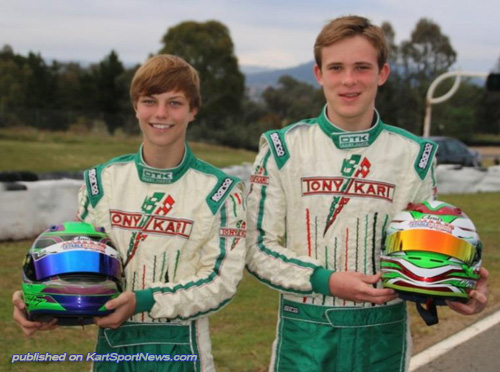 Stable Karting team drivers (L-R) Joshua Fife & Harrison Knight