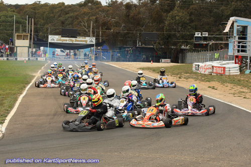 Bret Mullavey (54) led home a closely contested Rotax Light final for the win